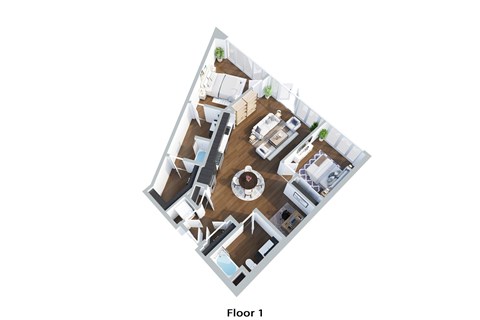 Floor plan for 2 beds, 2 baths, 2486 sqft